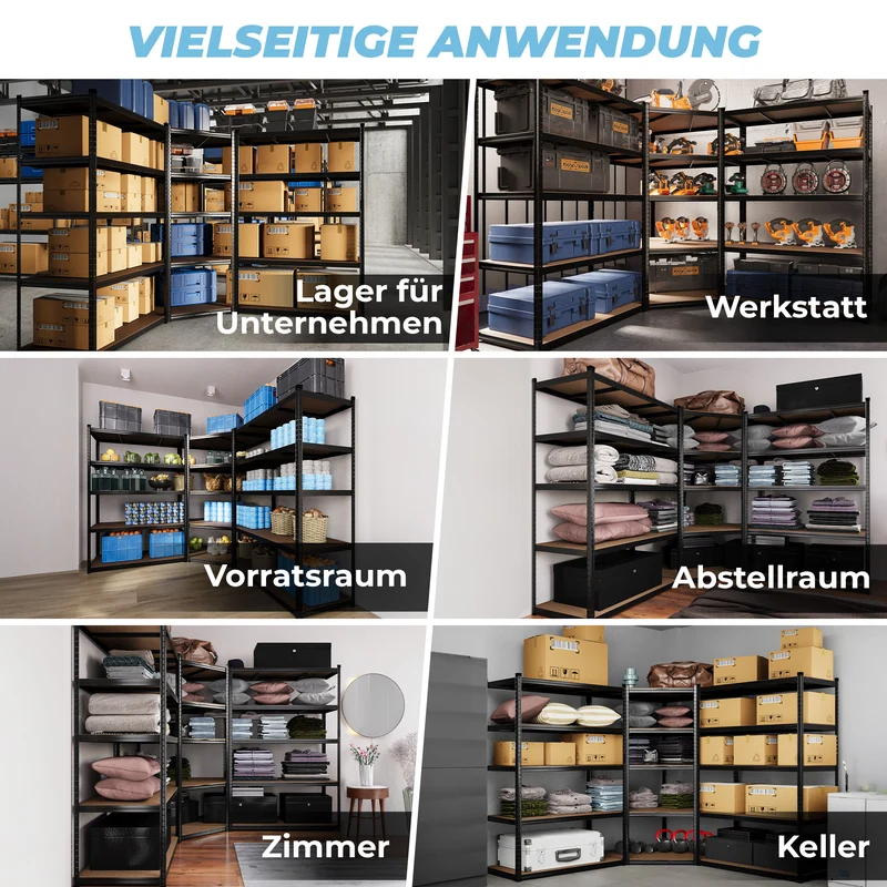 ALLSHELF Eckregal 1x 180x120x60cm + 1x 180x90x60cm