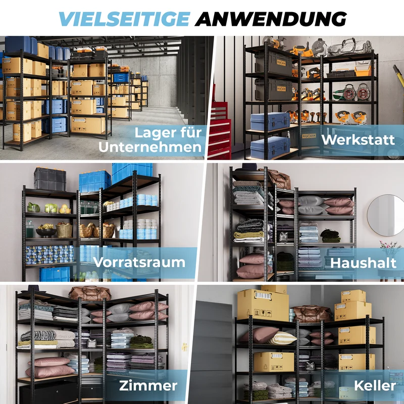 ALLSHELF Eckregal 1x 180x150x40cm + 1x 180x70x40cm