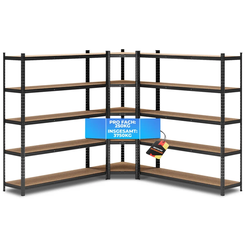 ALLSHELF Eckregal 2x 180x150x40cm + 1x 180x70x40cm