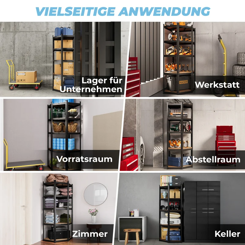 ALLSHELF Eckregal Schwerlastregal 180x90x60cm