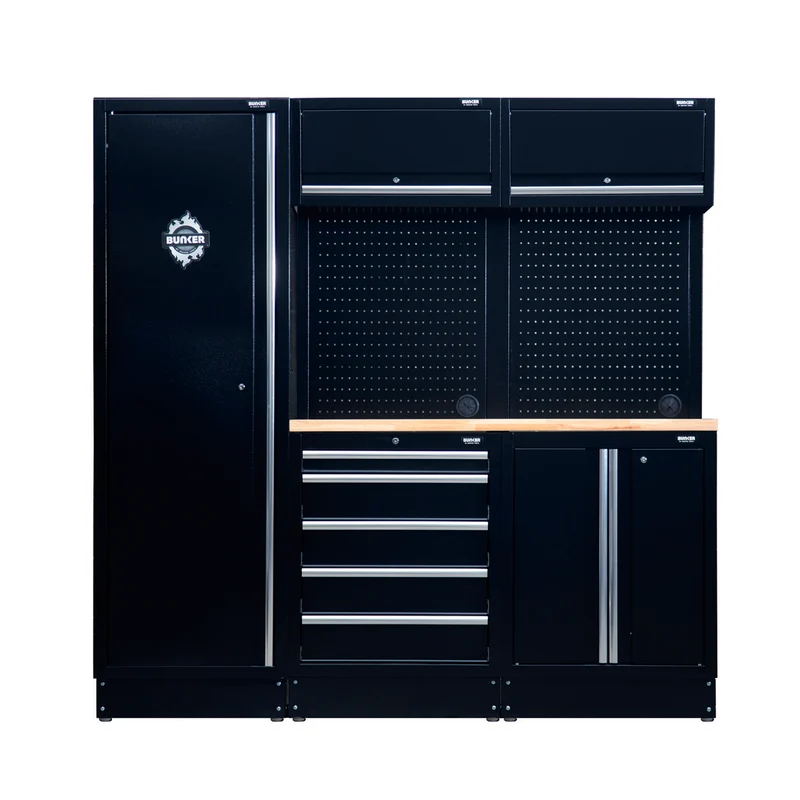 BUNKER 11 Piece Modular Storage Combo with Worktop, 1960mm