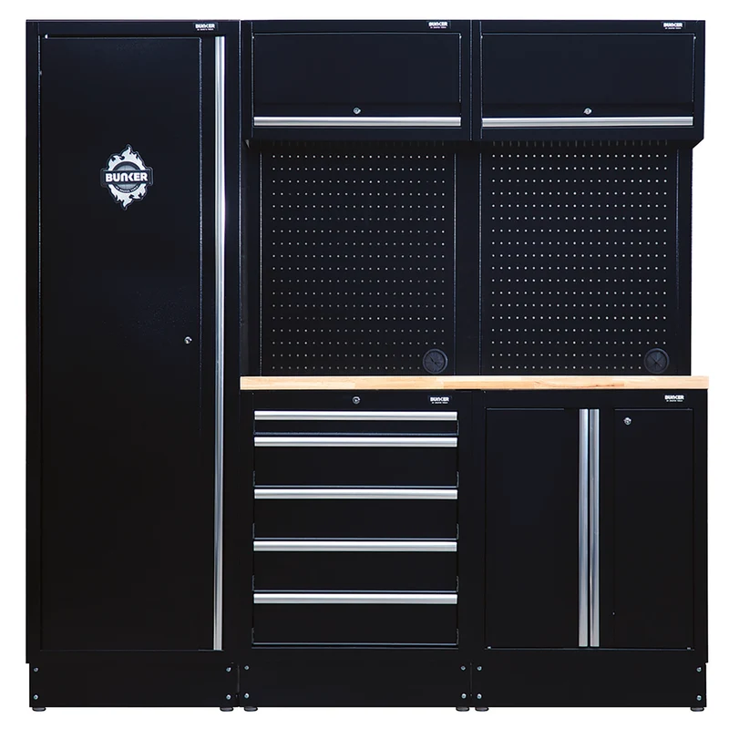 BUNKER 11 Piece Modular Storage Combo with Worktop, 1960mm