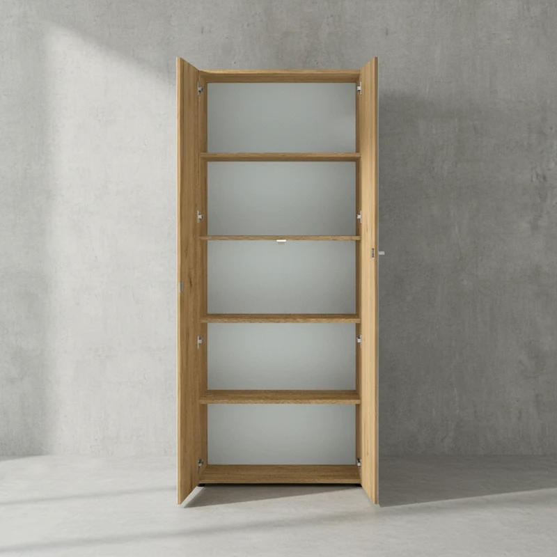 Aktenschrank 80x37x196cm | 5 Ordnerhöhen | Glasfront & Abschließbar