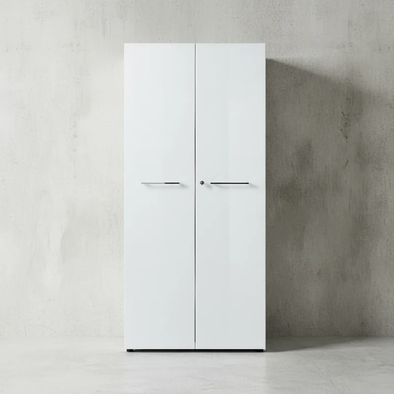 Aktenschrank 80x37x196cm | 5 Ordnerhöhen | Glasfront & Abschließbar