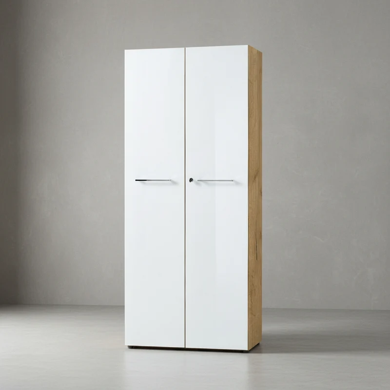 Büro-Set 3-teilig | 210cm breit Glasfront | 2 Schrank Abschließbar & Regal