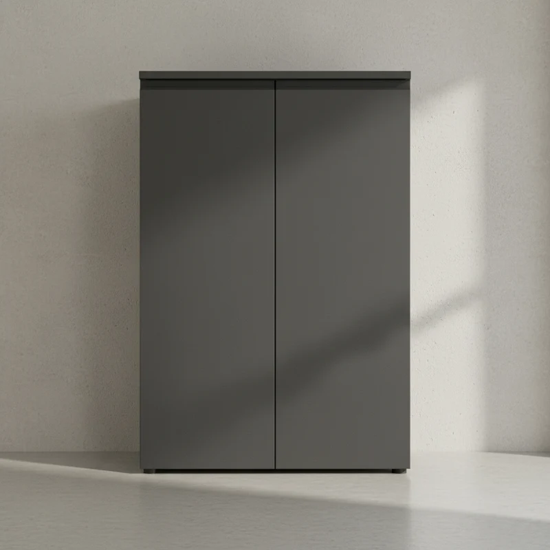 Büro-Set 3-teilig | Aktenschrankwand Soft-Close Graphit | 243x120cm
