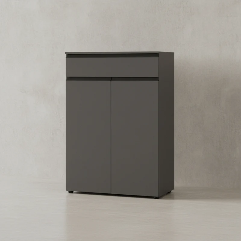 Büro-Set 3-teilig | Aktenschrankwand Soft-Close Graphit | 243x120cm