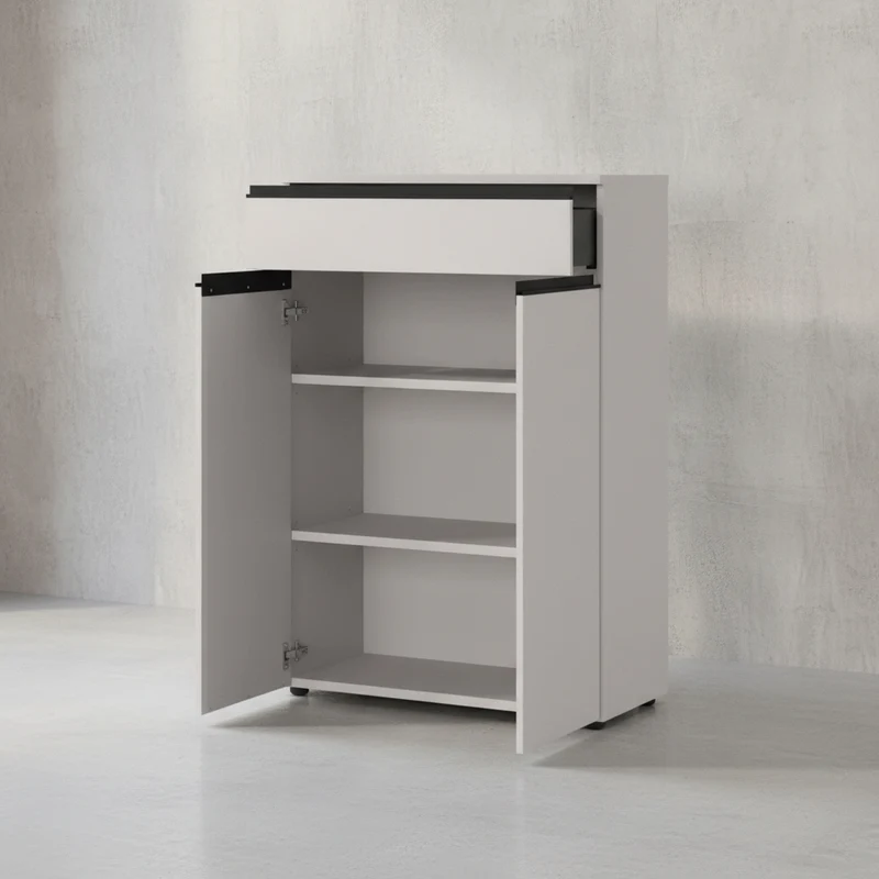 Aktenschrank mit Schublade | 81x120 cm | Soft-Close
