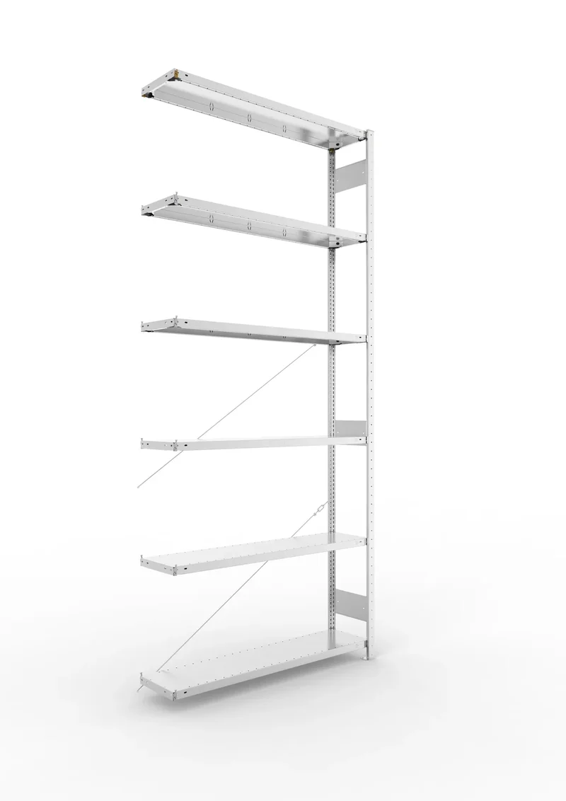 Fachbodenregal META Clip Anbauregal – 230 kg Fachlast