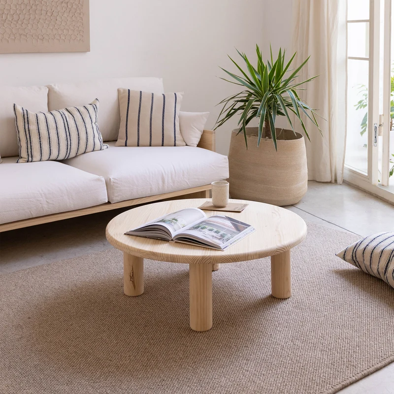 Round Solid Wood Coffee Table 87 cm - Maset