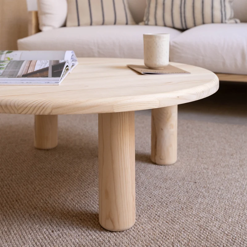 Round Solid Wood Coffee Table 87 cm - Maset