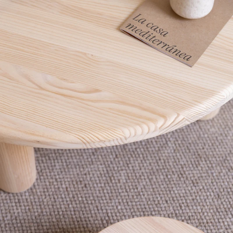 Round Solid Wood Coffee Table 87 cm - Maset