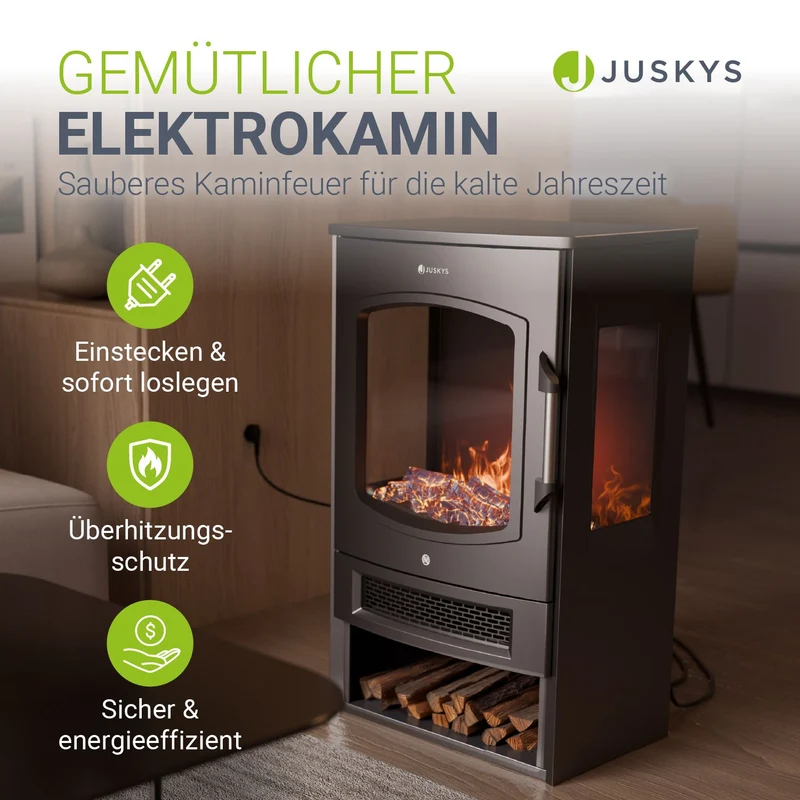 Elektrokaminofen 1800W mit Flammeneffekt