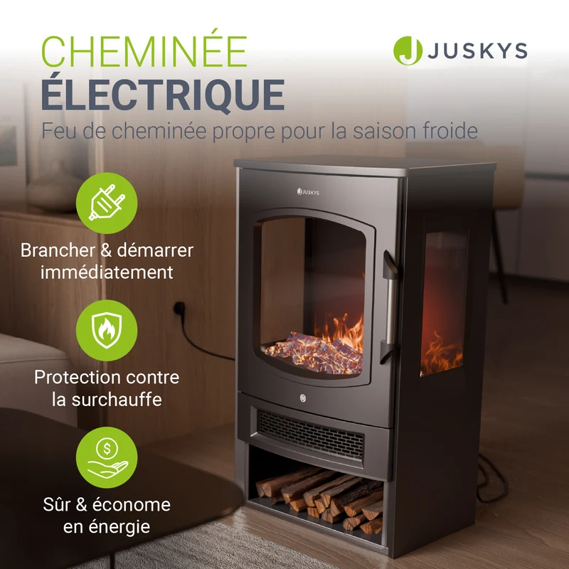 Elektrokaminofen 1800W mit Flammeneffekt