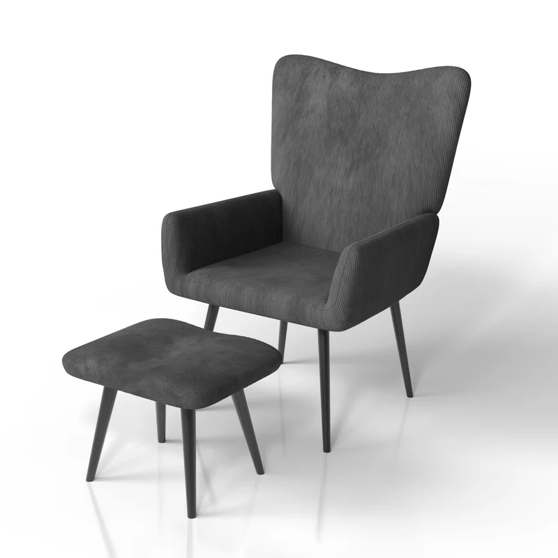 Ohrensessel mit optionalem Hocker Odense