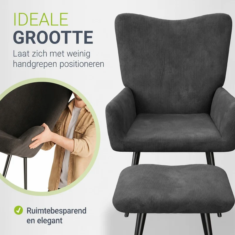 Ohrensessel mit optionalem Hocker Odense