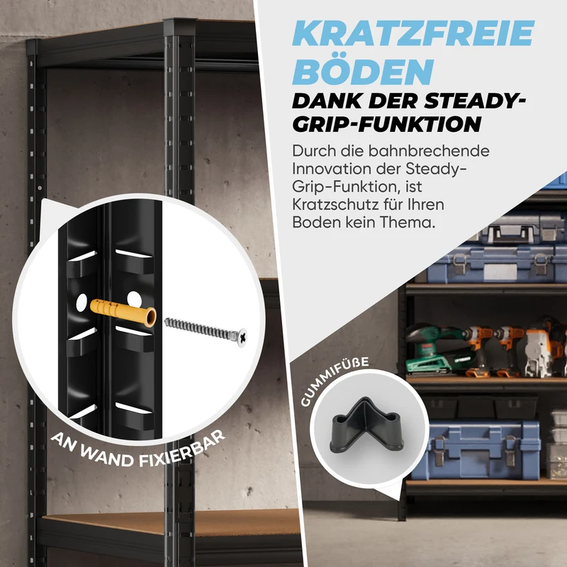 ALLSHELF Eckregal 1x 180x120x40cm + 1x 180x70x40cm