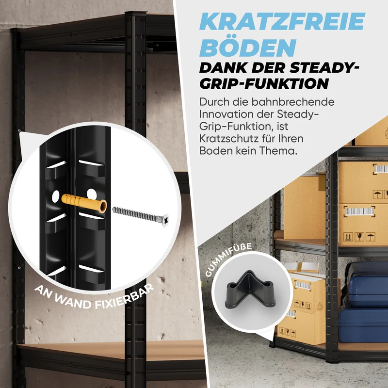 ALLSHELF Eckregal 1x 180x150x60cm + 1x 180x90x60cm