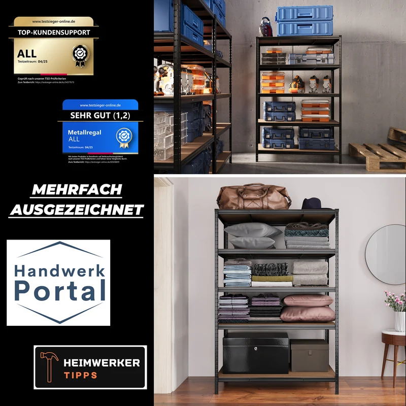 ALLSHELF Eckregal 1x 180x150x60cm + 1x 180x90x60cm