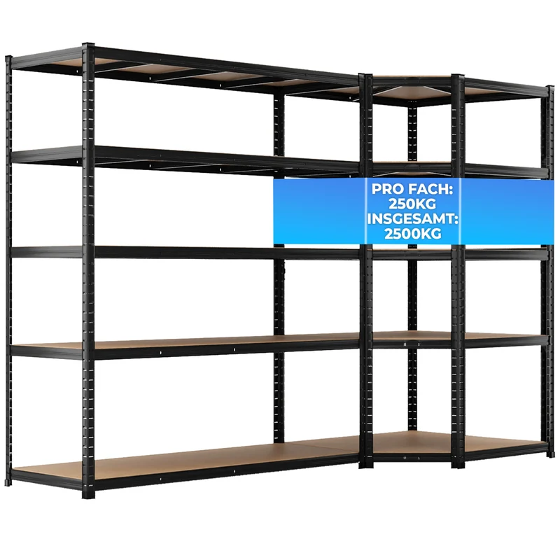 ALLSHELF Eckregal 1x 180x150x60cm + 1x 180x90x60cm