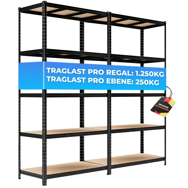 ALLSHELF Schwerlastregal-Set 200x100x50cm