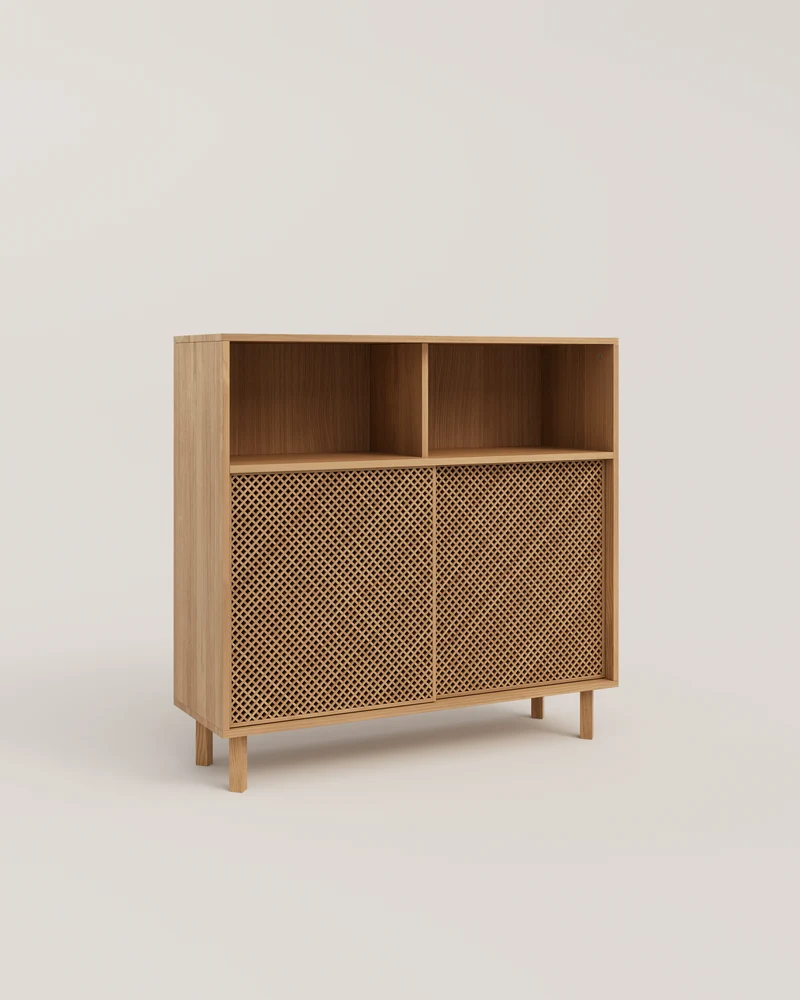 Cadaqués pine sideboard with 2 doors 120 cm