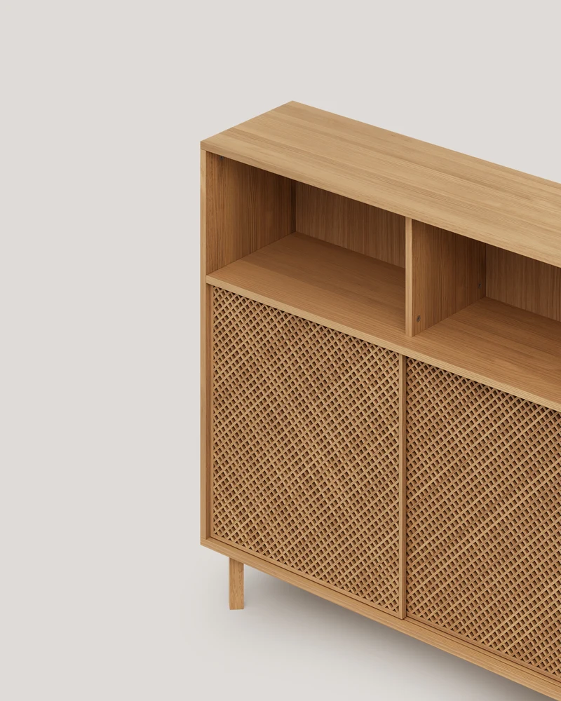 Cadaqués pine sideboard with 2 doors 120 cm