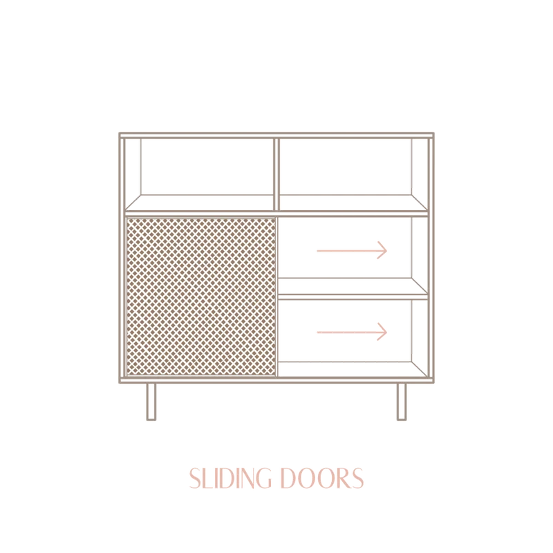 Cadaqués pine sideboard with 2 doors 120 cm