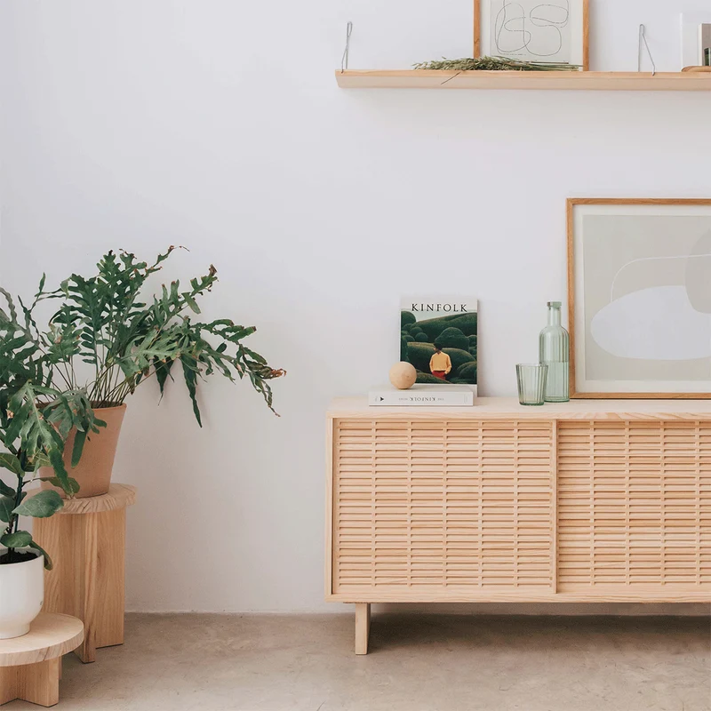 Cala pine sideboard with 2 doors 120 cm