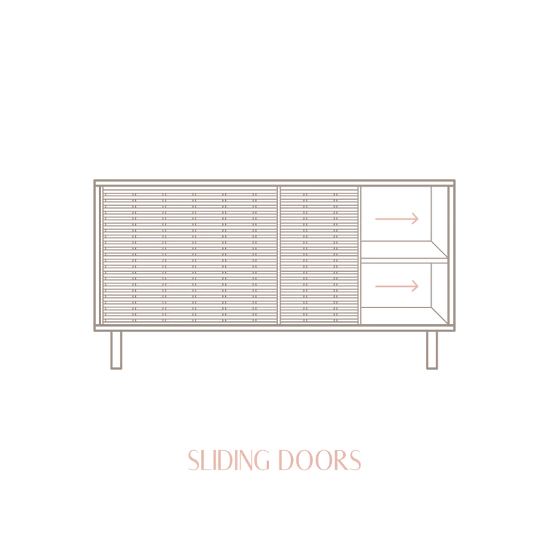 Cala pine sideboard with 2 doors 120 cm