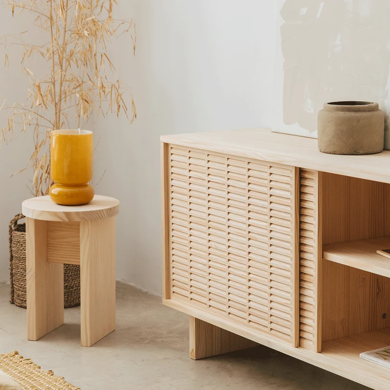 Calpe - Natural wooden stool 42 cm