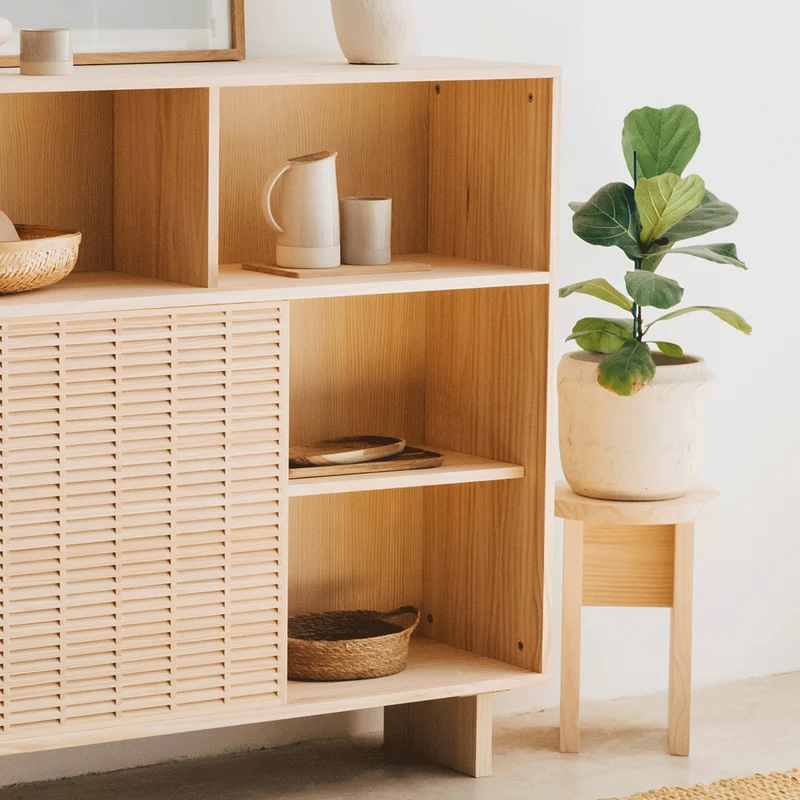 Calpe - Natural wooden stool 42 cm
