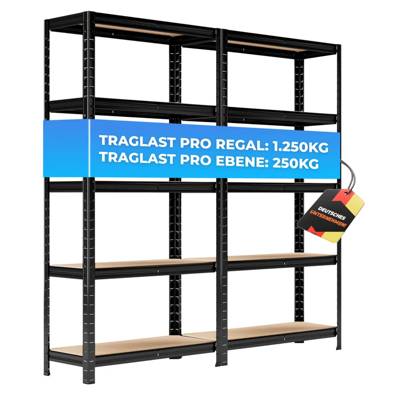 ALLSHELF Schwerlastregal-Set 150x75x30cm