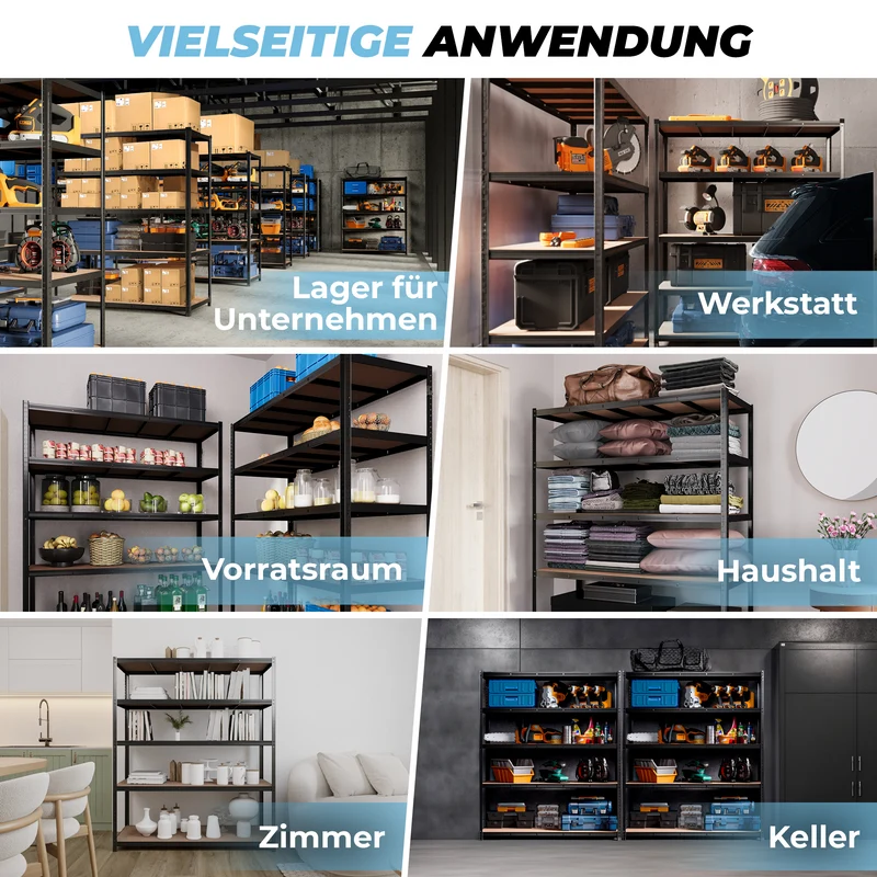 ALLSHELF Schwerlastregal-Set 180x150x40cm