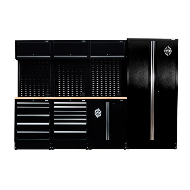 BUNKER 15 Piece Modular Storage Combo with Worktop, 2955mm
