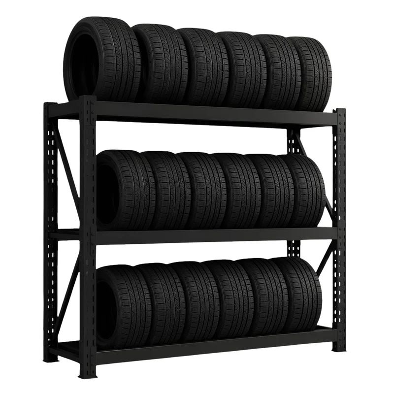 InhandKraft® Reifenregal – 500 kg Fachlast - Schwarz