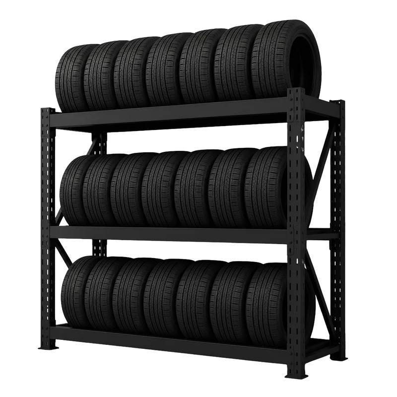 InhandKraft® Reifenregal – 500 kg Fachlast - Schwarz