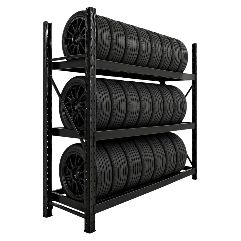 InhandKraft® Reifenregal – 200 kg Fachlast - Schwarz