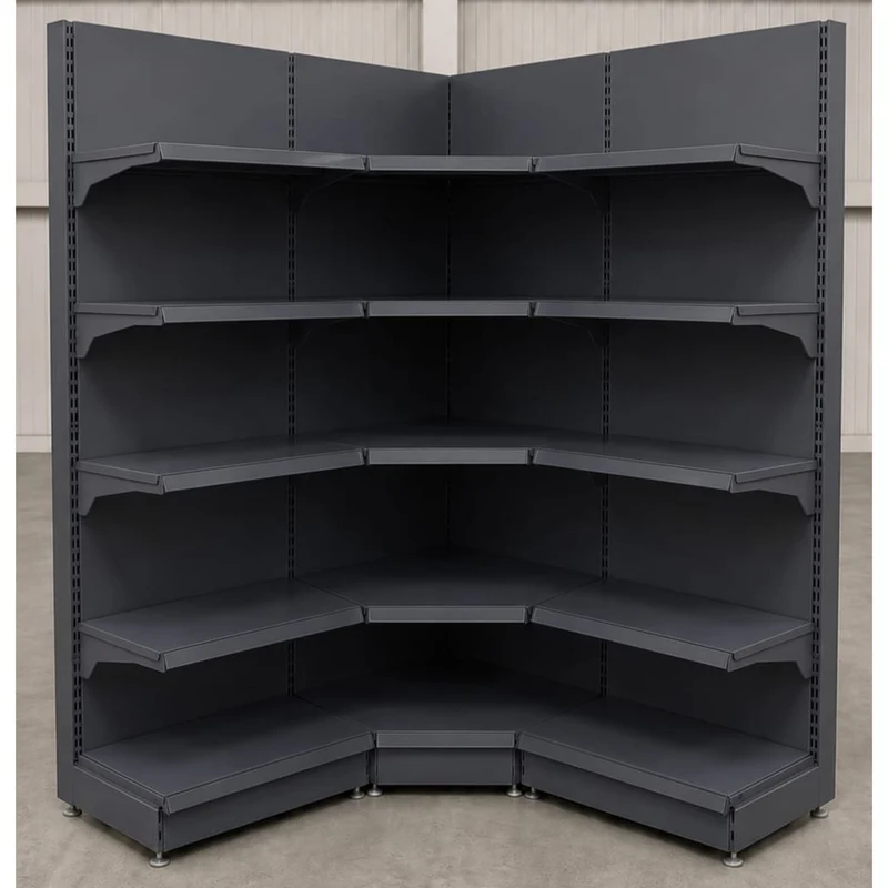 InhandKraft® Eckregal-Set für Kiosk & Laden - Anthrazit