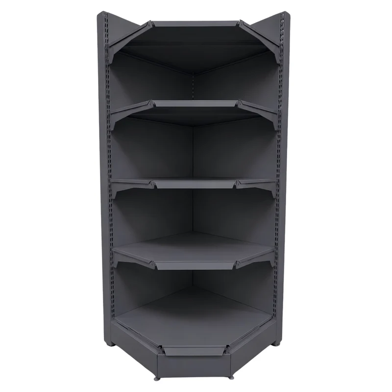 InhandKraft® Eckregal für Kiosk & Laden - 225x60x60x37 - Anthrazit