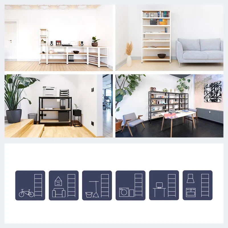 shelfplaza HOME Schwerlastregal 200x75x60 cm anthrazit mit 5 Böden
