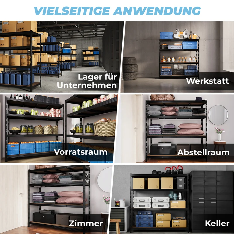 ALLSHELF Schwerlastregal-Set 180x180x60cm