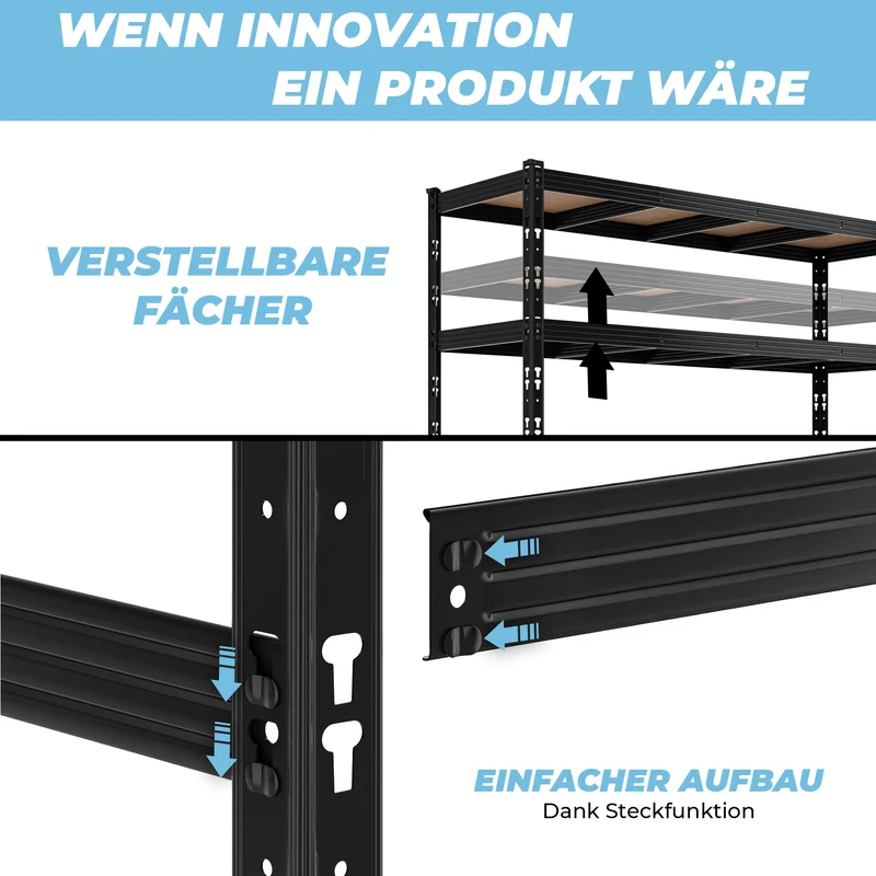 ALLSHELF Eckregal 1x 180x180x60cm + 1x 180x90x60cm