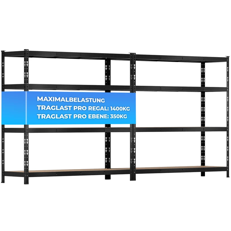 ALLSHELF Schwerlastregal-Set 180x180x60cm