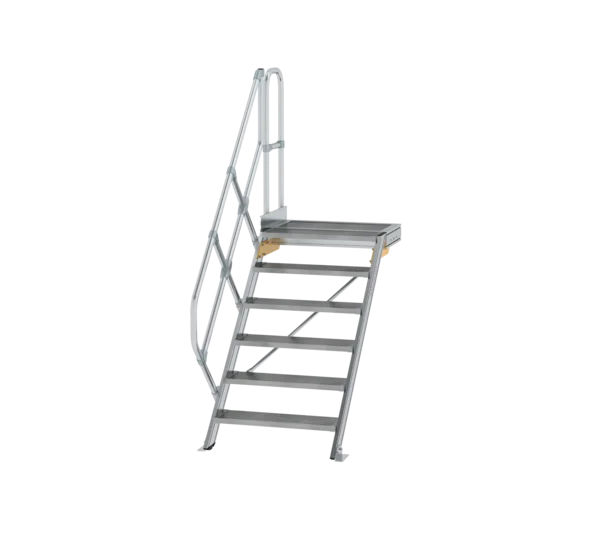 Treppe aus Metall mit Plattform 45° Stufenbreite 800 mm