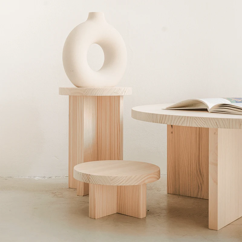 Denia - Stool in pine wood 42 cm
