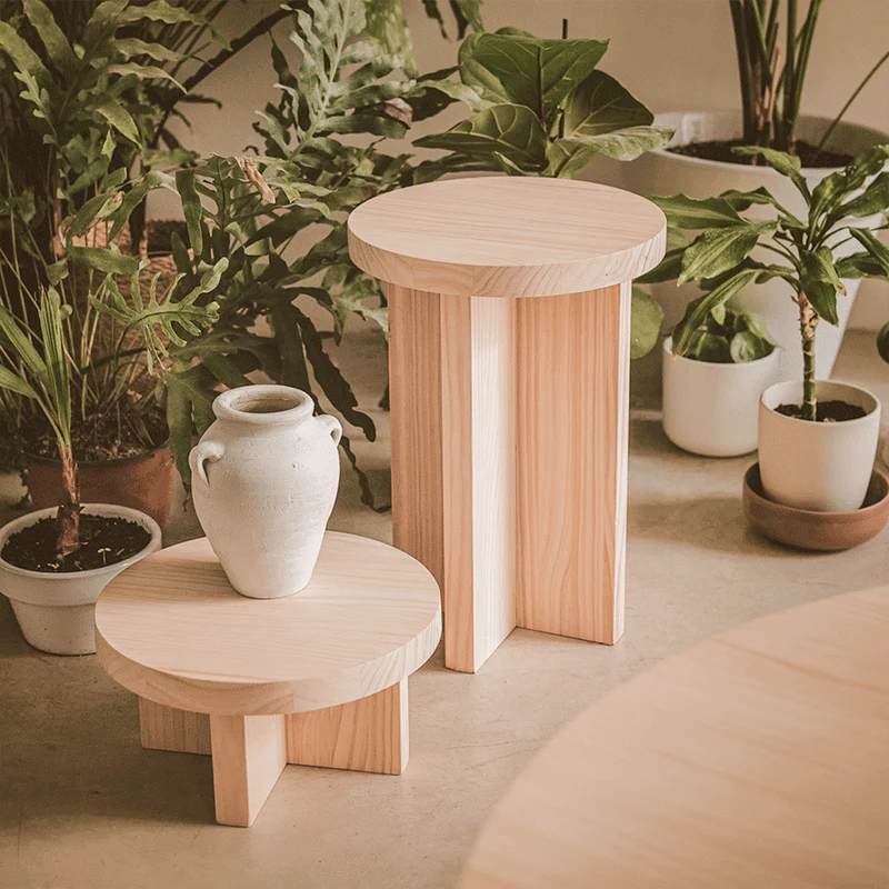 Denia - Stool in pine wood 42 cm