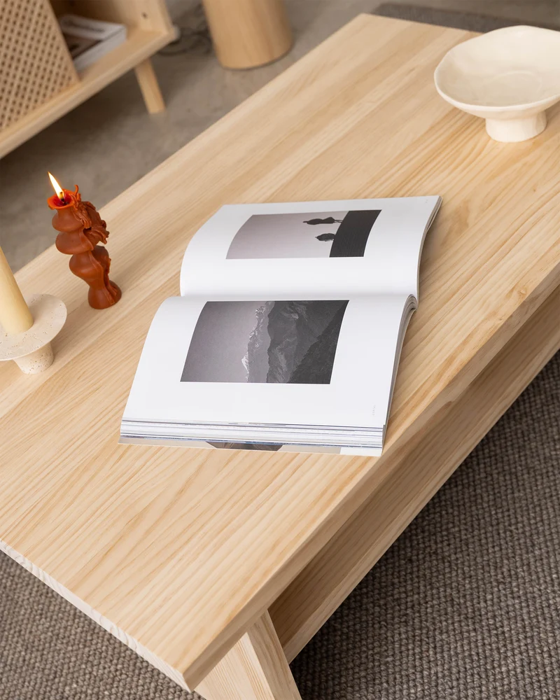 Binibeca - Rectangular coffee table in wood 100 cm