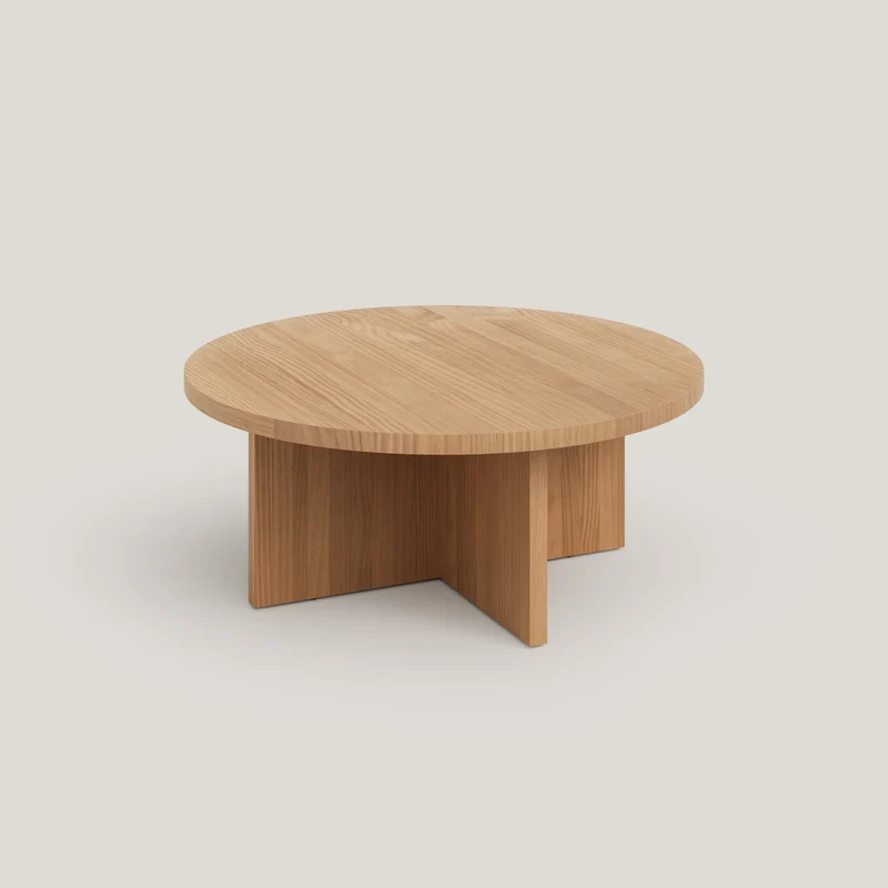 Turqueta - Round coffee table in solid wood 85 cm