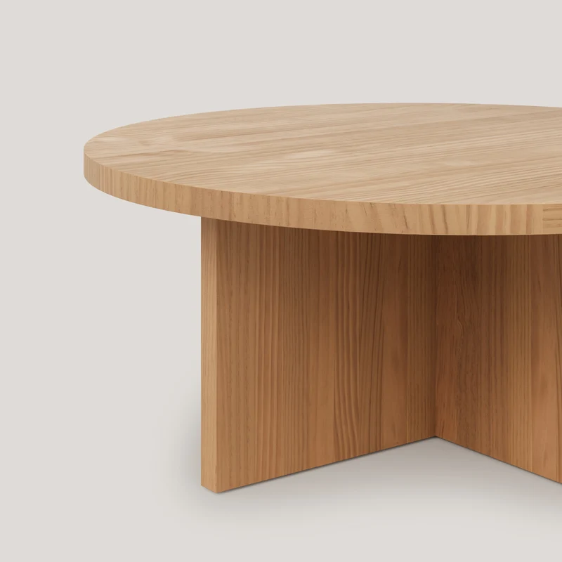Turqueta - Round coffee table in solid wood 85 cm